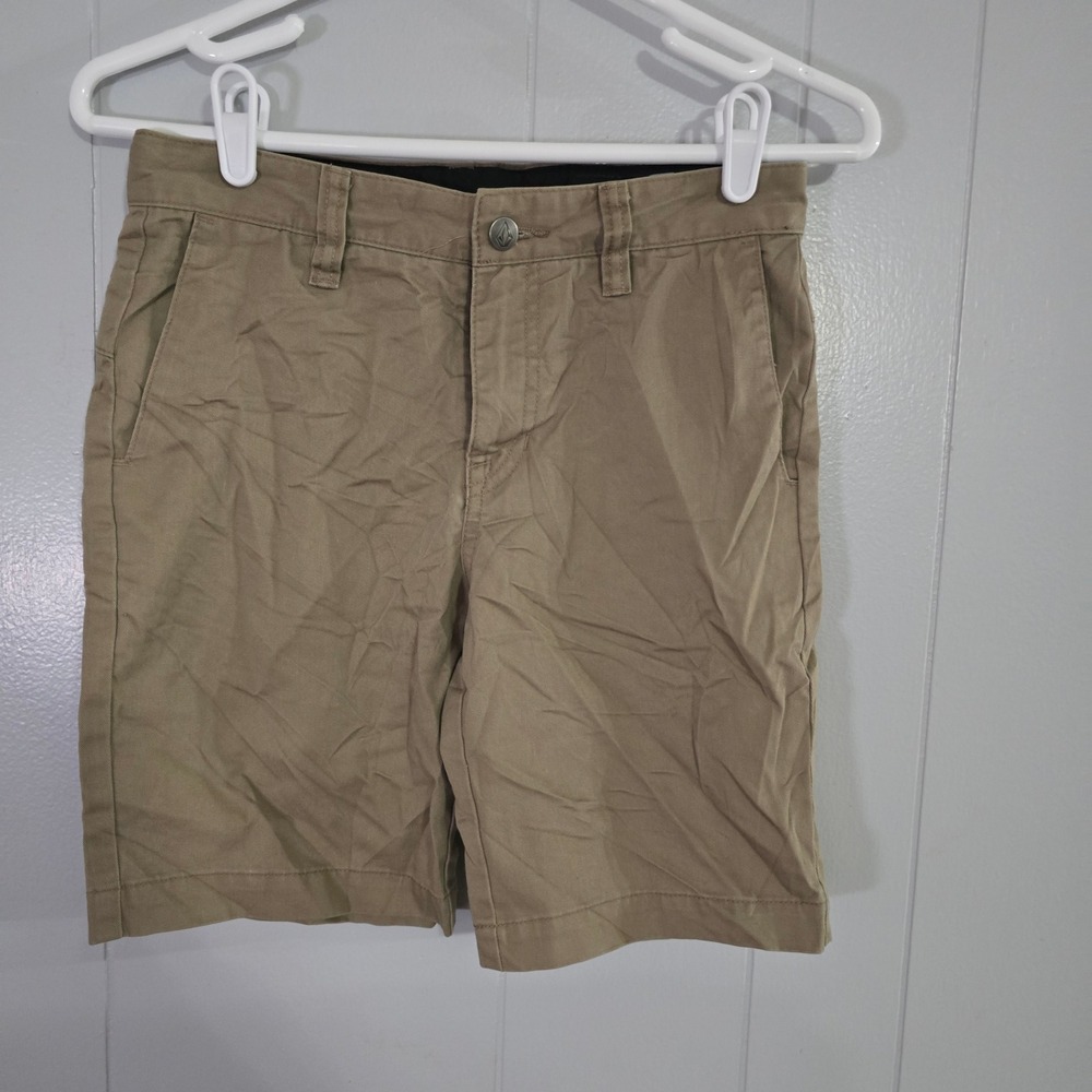 Volcom Chino Shorts Mens 27 Khaki Tan Cotton Twill Skater Casual‎ 4572